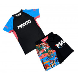 Набор майка/шорты (6 комплектов) MANTO 11041, детский, цвет черный(128-XS)