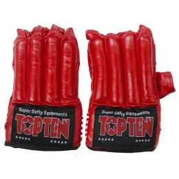 Шингарты TOP TEN, на резинке, кожа, красные, S