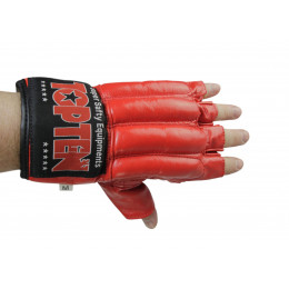 Шингарты TOP TEN, на резинке, кожа, красные, S