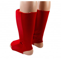 Защита голени и стопы (без принта), лайкра, красная, S