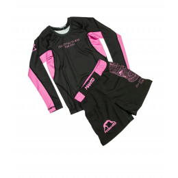 Набор рашгард/шорты (6комплектов) MANTO(NEW MODEL) 167, детские, цвет черный/розовый, (128-XS)