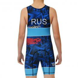 Трико борцовское ASICS (PIXEL)RUS, синий, 3XL