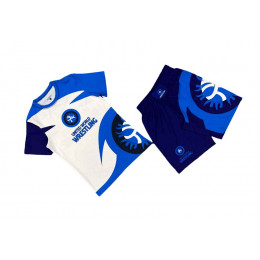 Набор майка/шорты (5 комлпектов) UWW 12038 взрослый (белый/синий)(S-XXL)