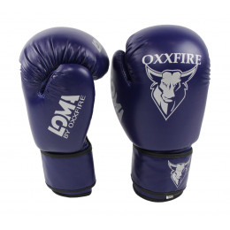 Перчатки боксерские OXXFIRE(Top-Ten), DX, (10 OZ), синий/серый
