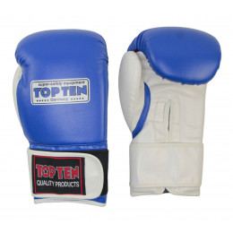 Перчатки боксерские TOP TEN, FLEX, синий/белый (10 OZ)