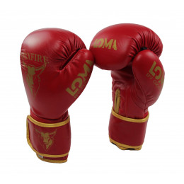Боксерские перчатки OXXFIRE Muay Thai(M-2), DX, (14 oz), красный/золото