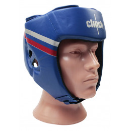 Шлем боксерский CLINCH, открытый, синий, DX, S