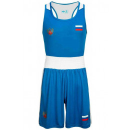 Форма боксерская CLINCH (майка и шорты), синяя, XXS