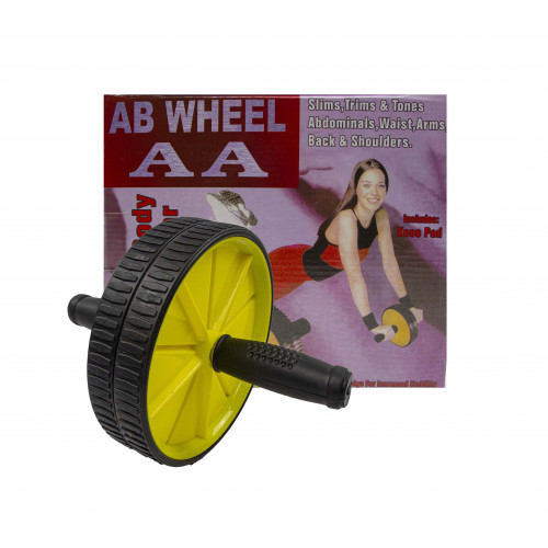 Ролик для пресса AB WHELL, 2 колеса, цвет желтый