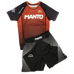 Набор майка/шорты (5 комплектов) MANTO(NEW MODEL) 168, взрослые,  цвет черный/красный, (XXS-L)