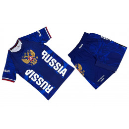 Набор майка/шорты (6 комплектов) RUSSIA 11033, детские, цвет синий, 128 (6-7л)-XS(12-13л)