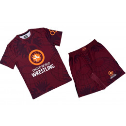 Набор майка/шорты (6 комплектов) RUDIS(TR)2015 детский, бордовый (128-XS)