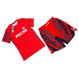 Набор майка/шорты (5 комплектов) ACA 12186, взрослый, красный, (S-XXL)