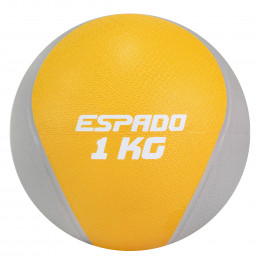 Медбол ESPADO 1 кг, серый-желтый ES2602