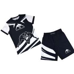 Комплект шорты/футболка (2) WRESTLINGSHOP1 12077, цвет черный (XXL)