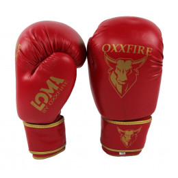 Перчатки боксерские OXXFIRE М-2, DX, (14 OZ), красный/золото