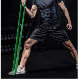 Резина для фитнеса двухцветная OXXFIRE  (петля 45 мм) нагрузка 17-54 кг, зеленая