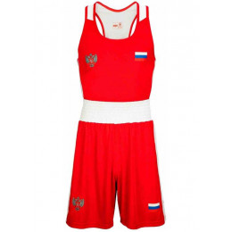 Форма боксерская CLINCH (майка и шорты), красная, 4XS