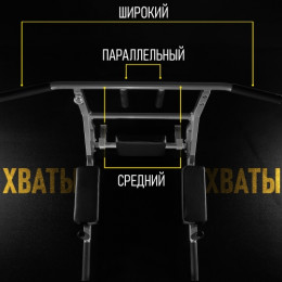 Турник-брусья-пресс (3в1) серый HOMEGYMS