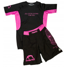 Набор майка/шорты (5 комплектов) MANTO(NEW MODEL) 167, взрослые,  цвет черный/розовый, (XXS-L)