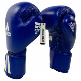 Перчатки боксерские adidas(AIBA), кожа (10 OZ, синий)