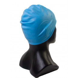 Шапочка для плавания CONQUEST A-5, силиконовая с впадинами для ушей, голубая