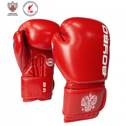 Перчатки боксерские BoyBo TWIN, IKB-42 (одобрено ФБР, ФКР), красный (12 OZ)