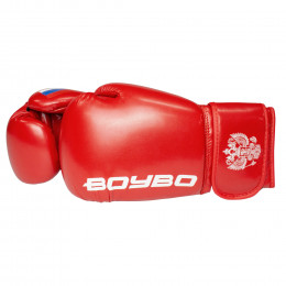 Перчатки боксерские BoyBo ТВИН/TWIN (IKB-42), одобрено ФБР и ФКР, красный (12 OZ)