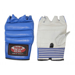 Шингарты TOP REAL, на липучке, кожа, синие, XL