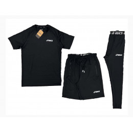 Комплект шорты/майка/легенсы (3) ASICS, детский, черный 152(8-9л)
