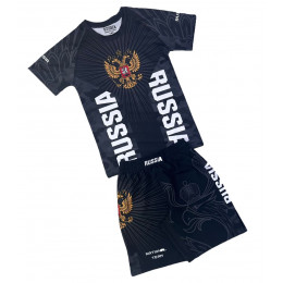 Набор майка/шорты (5  комлпектов) RUSSIA(TR)3010 детский, черный 140(7-8л)-XS(9-10л)