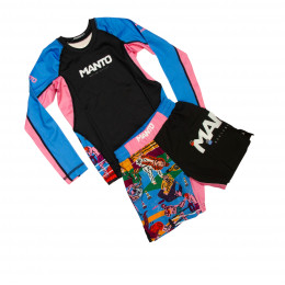 Набор рашгард/шорты (6комплектов) MANTO(NEW MODEL) 169, детские,  цвет черный/синий/розовый, (128-XS)