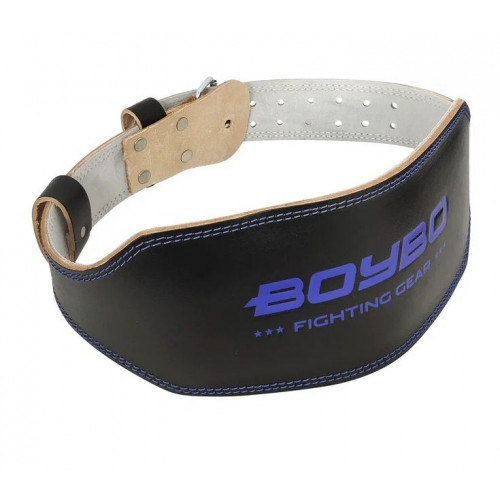 Пояс тяжелоатлетический BoyBo "Legend"  BBW700, Кожа, черно-синий (L)