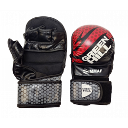 Перчатки MMA GREEN HILL, DX, черный/красный, XXS