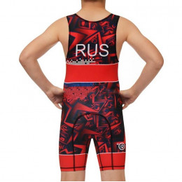 Трико борцовское ASICS (PIXEL)RUS, красный, XS