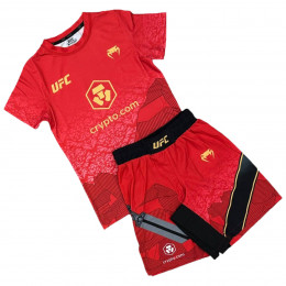 Набор майка/шорты(5 комплектов) VENUM UFC CRYPTO 12114, взрослый, красный (S-XXL)