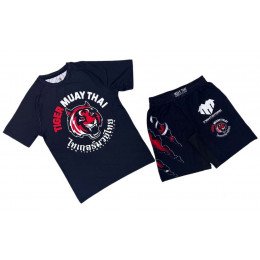 Набор майка/шорты (5 комлпектов) TAIGER MUAY THAI (TR)3046, взрослый, черный/красный/белый (S-XXL)