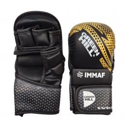Перчатки MMA GREEN HILL, DX, черный/золотой, L