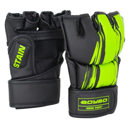 Перчатки ММА BoyBo Stain BGM311, Флекс, зеленый (M)