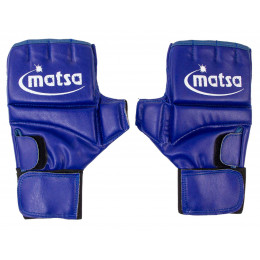 Перчатки тренировочные MATSA MMA, кожзам, синие, L