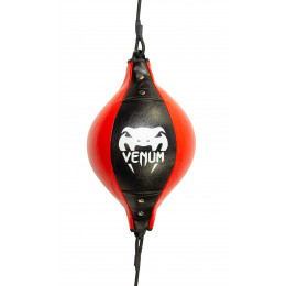 Груша боксерская пневматическая VENUM, кожзам, черно-красная, на резинке