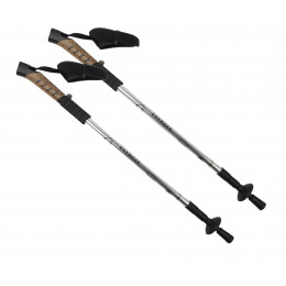 Палки для скандинавской ходьбы ENERGIA, пробковая ручка, цвет серебрянный