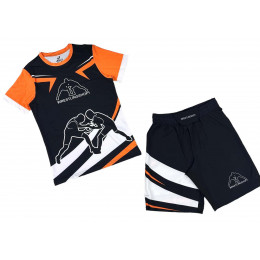 Комплект шорты/футболка (2) WRESTLINGSHOP1 12077, цвет оранжевый (XL)