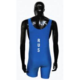 Трико борцовское REAL SPORTS RUS (ASICS), синее, 3XS