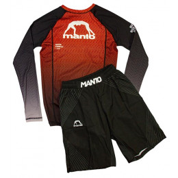 Набор рашгард/шорты (6комплектов) MANTO(NEW MODEL) 168, детские, цвет черный/красный, (128-XS)