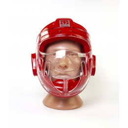 Шлем для тхэквондо MOOTO (с пластиковым забралом), красный, XL