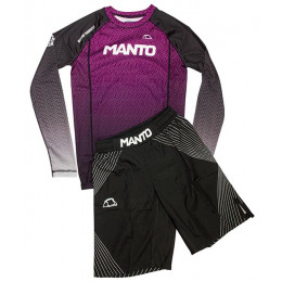 Набор рашгард/шорты (5 комплектов) MANTO(NEW MODEL) 168,  взрослые, цвет черный/фиолетовый, (XXS-L)