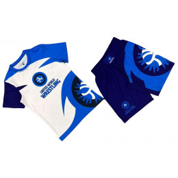 Набор майка/шорты(6 комплектов) UWW 11007, детский, синий,(128-XS)
