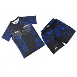 Набор майка/шорты (5 комплектов) ACA 3059 взрослый, черный/синий (S-XXL)